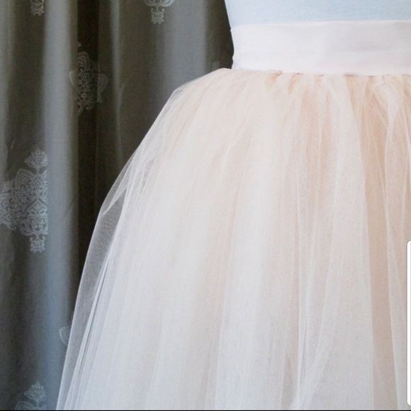 Blush Tulle Skirt, 2-Piece Wedding Dress - Picture 3 of 6